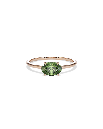 SLAETS Jewellery East-West Mini Ring Green Tourmaline, 18kt Rose Gold (horloges)